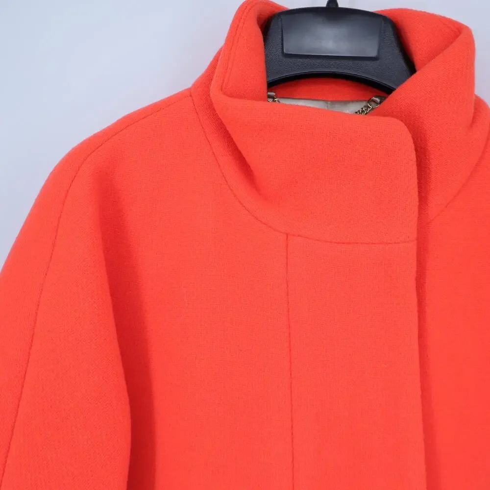 J. CREW Cocoon Coat NWT Italian Stadium Cloth Wool Blend Hunter Orange Women's 2 - Picture 4 of 10
